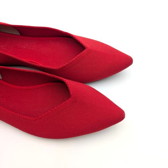 Rothy’s The Point II Pointed Toe Flat Shoes Women's Bright Red Size US8.5 EU39 - Picture 10 of 11